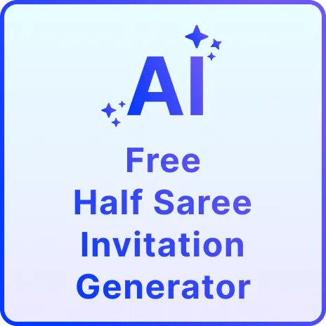 Free AI Half Saree Invitation Generator, Free Online Invitation Maker